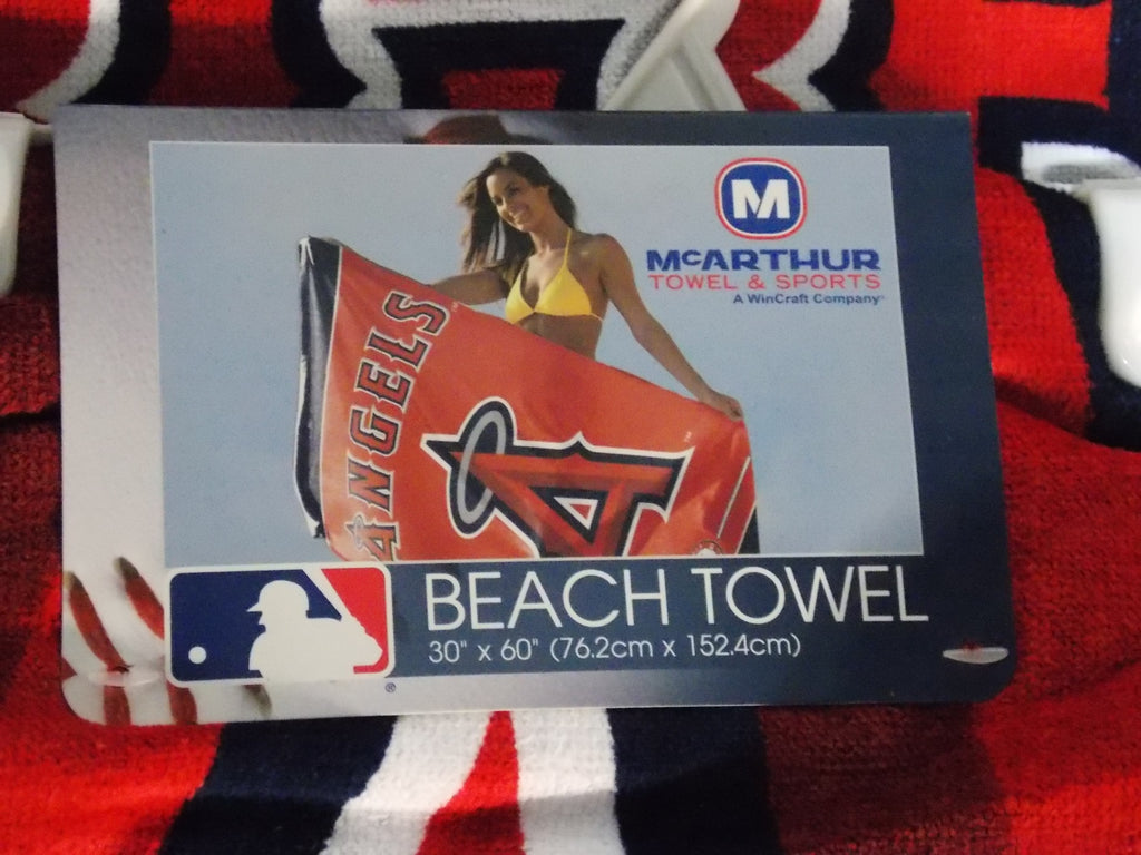 MLB Los Angeles Angels Vertical Logo Name on Top Beach Towel 30"x60" WinCraft