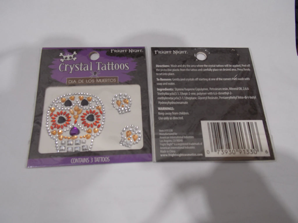 Fright Night Crystal Dia De Los Muertos Contains 3 Tattoos