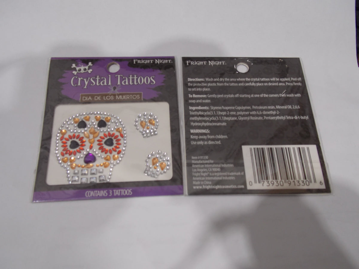 Fright Night Crystal Dia De Los Muertos Contains 3 Tattoos