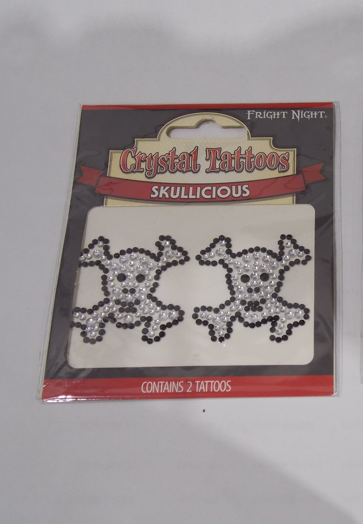 Fright Night Crystal Tattoo Skull and Cross Bones Skullicious Contains 2 Tattoos
