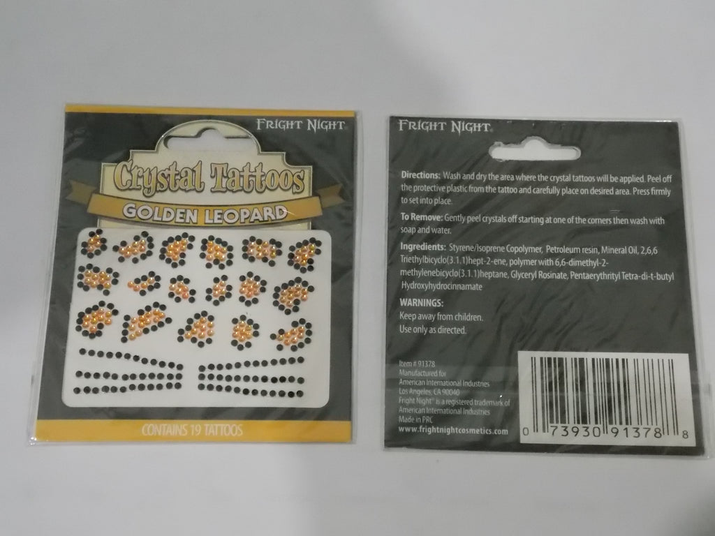 Fright Night Crystal Tattoo Golden Leopard Contains 19 Tattoos