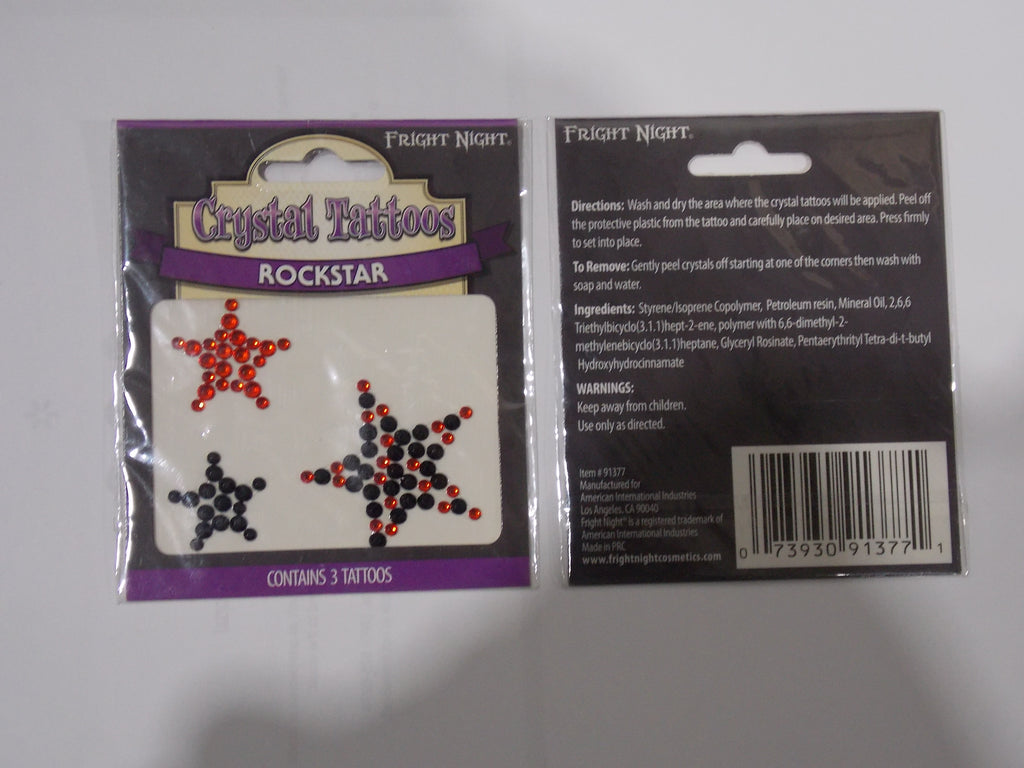 Fright Night Crystal Rockstar Contains 3 Tattoos