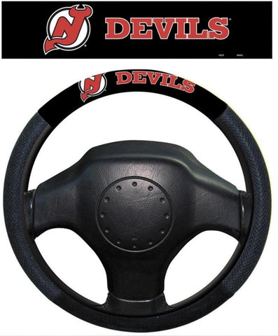 NHL New Jersey Devils Poly-Suede on Mesh Steering Wheel Cover by Fremont Die
