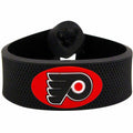 NHL Philadelphia Flyers Adjustable Black Rubber Hockey Puck Bracelet Gamewear