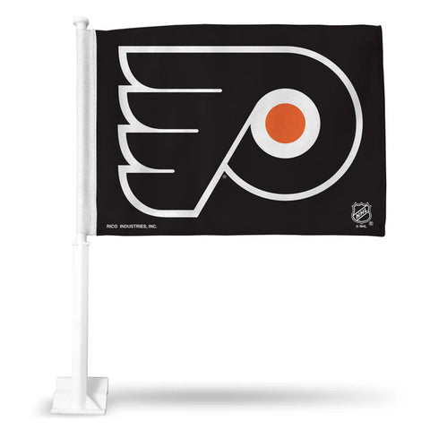 NHL Philadelphia Flyers Logo on Black Window Car Flag by RICO