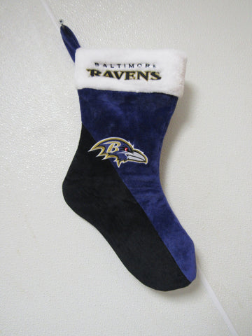 Embroidered NFL Baltimore Ravens on 18" Black/Purple Basic Christmas Stocking