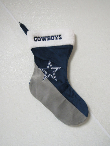 Embroidered NFL Dallas Cowboys on 18" Blue/Gray Basic Christmas Stocking