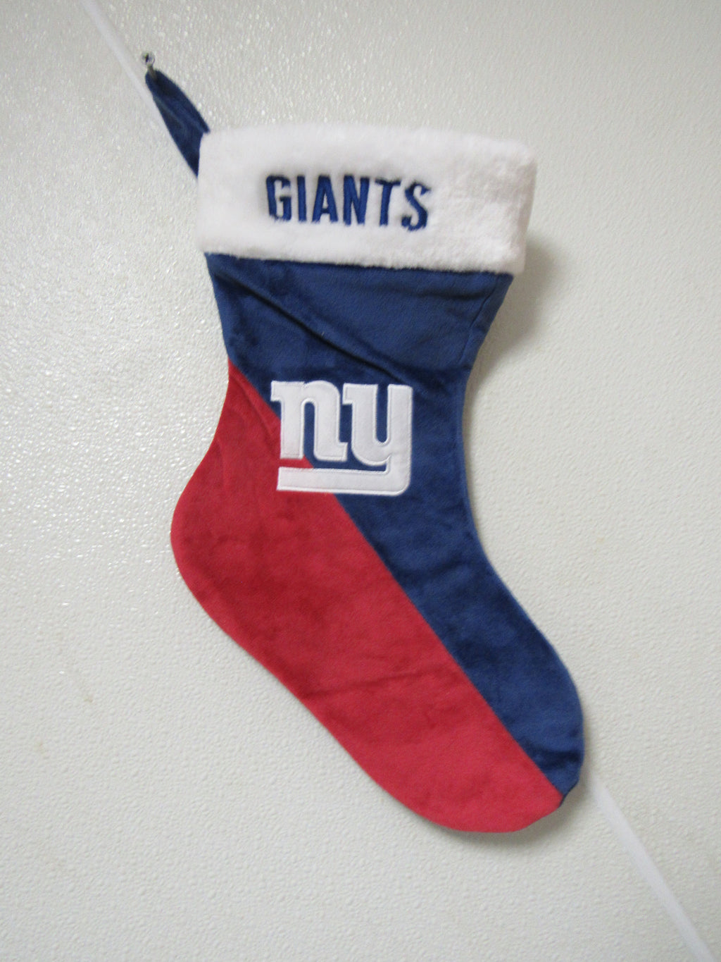 Embroidered NFL New York Giants on 18" Blue/Red Basic Christmas Stocking