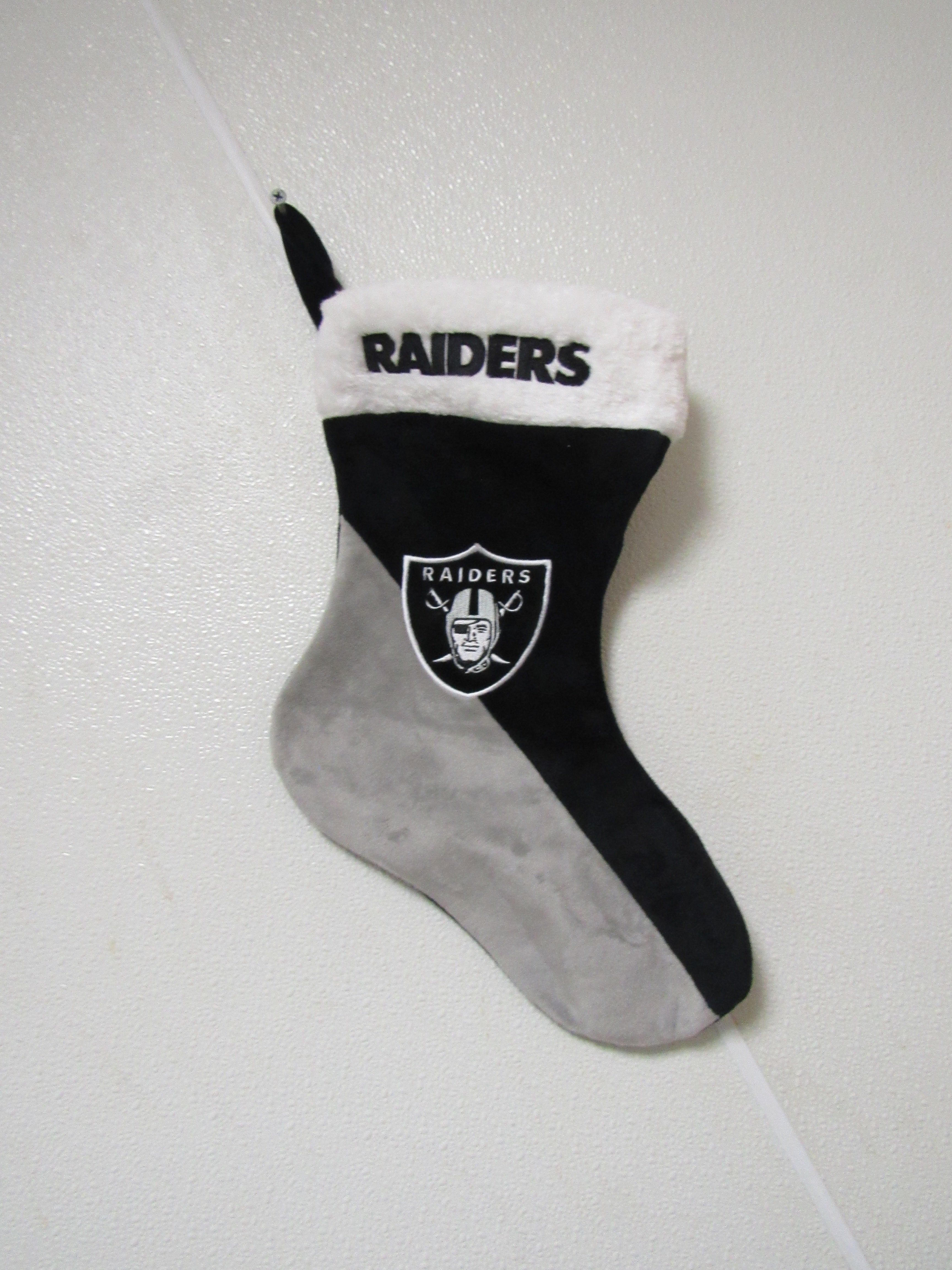 Embroidered NFL Las Vegas Raiders on 18" Black/Gray Basic Christmas Stocking