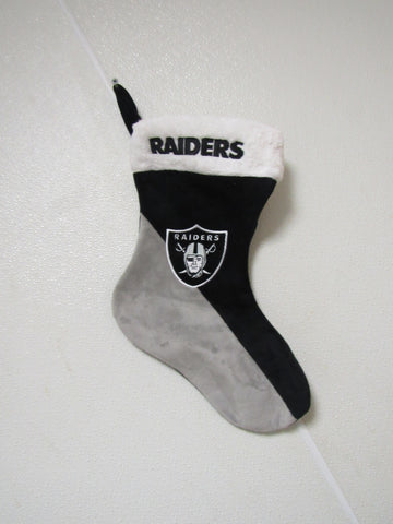 Embroidered NFL Las Vegas Raiders on 18" Black/Gray Basic Christmas Stocking