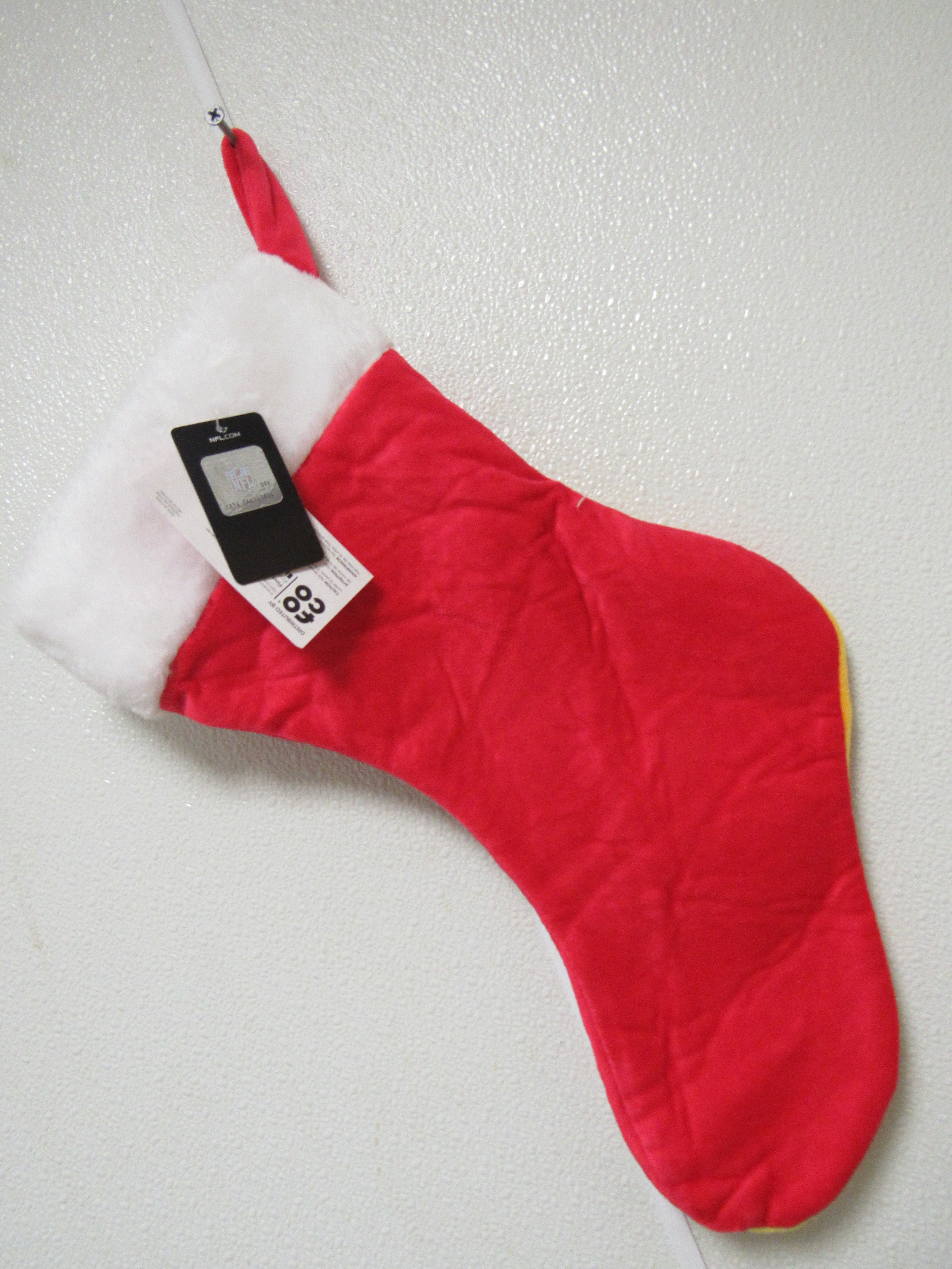 Embroidered NFL Kansas City Chiefs on 18" Yellow/Red Basic Christmas Stocking