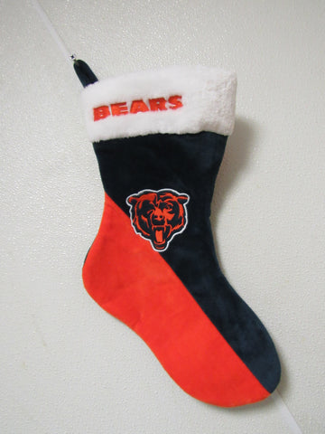 Embroidered NFL Chicago Bears on 18" Orange/Blue Basic Christmas Stocking