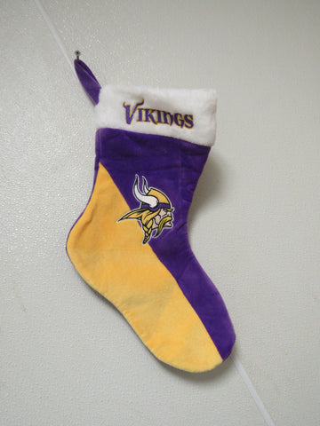 Embroidered NFL Minnesota Vikings on 18" Yellow/Purple Basic Christmas Stocking