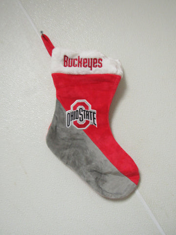 Embroidered NCAA Ohio State Buckeyes 18" Gray/Red Basic Christmas Stocking