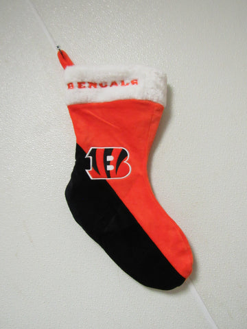 Embroidered NFL Cincinnati Bengals on 18" Orange/Black Basic Christmas Stocking