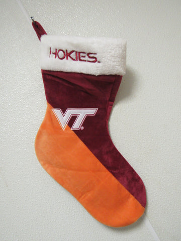 Embroidered NCAA Virginia Tech Hokies on 18" Orange/Red Basic Christmas Stocking