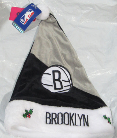 NBA Brooklyn Nets Season Spirit Black & Gray Basic Santa Hat by FOCO