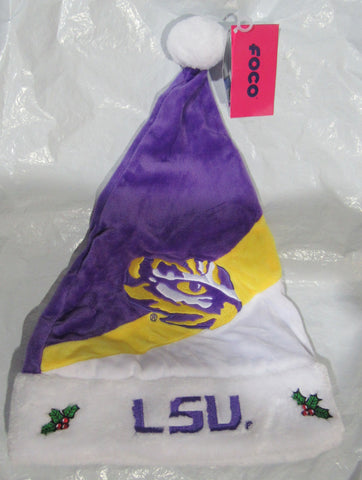 NCAA LSU Tigers Season Spirit Purple Yellow & White Basic Santa Hat FOCO