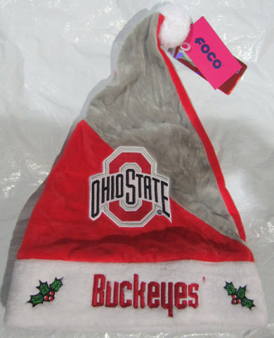 NCAA Ohio State Buckeyes Season Spirit Gray & Red Basic Santa Hat FOCO