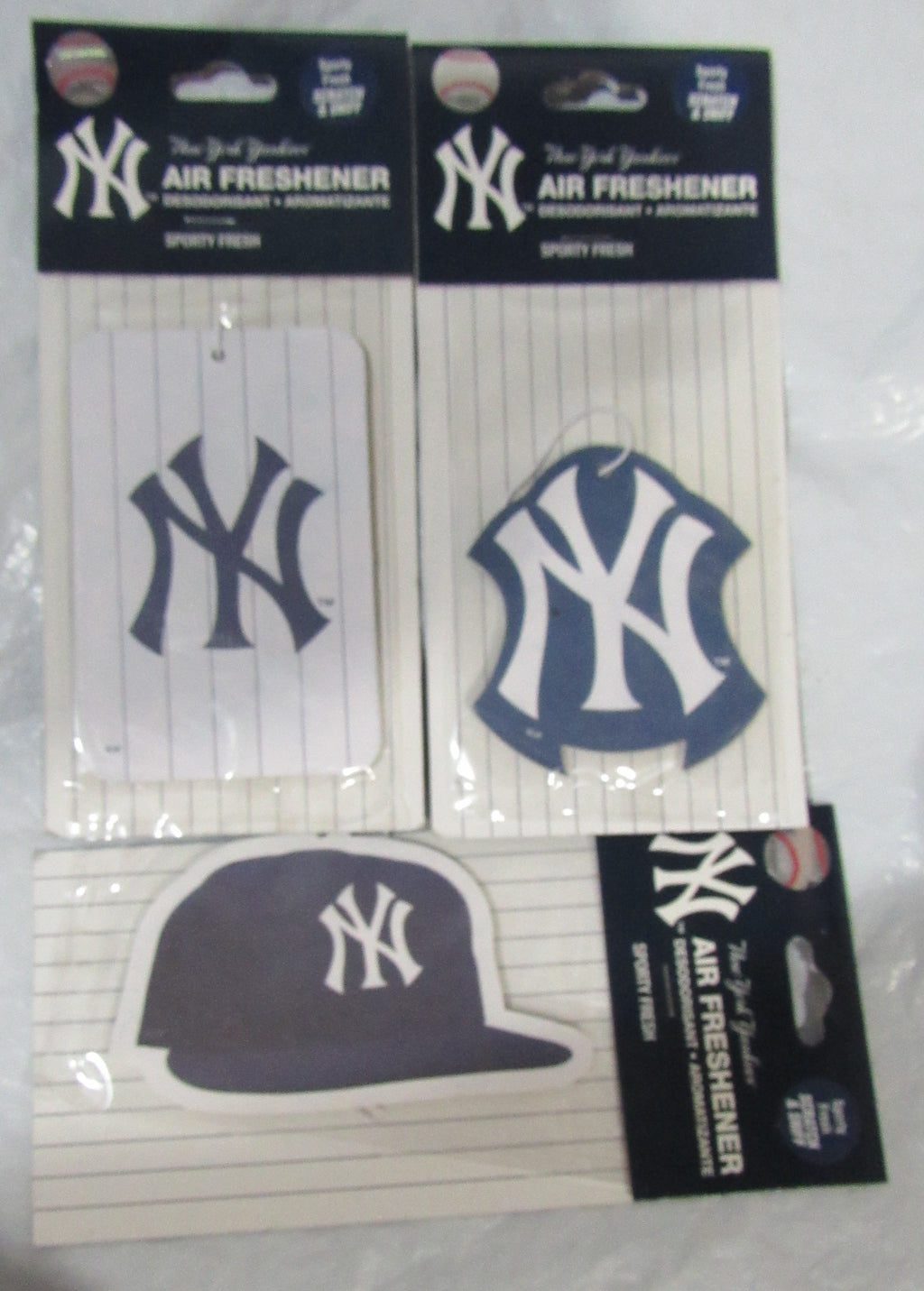 New York Yankees 3 Different Shaped Paper Air Freshener SPORTY FRESH Licensed