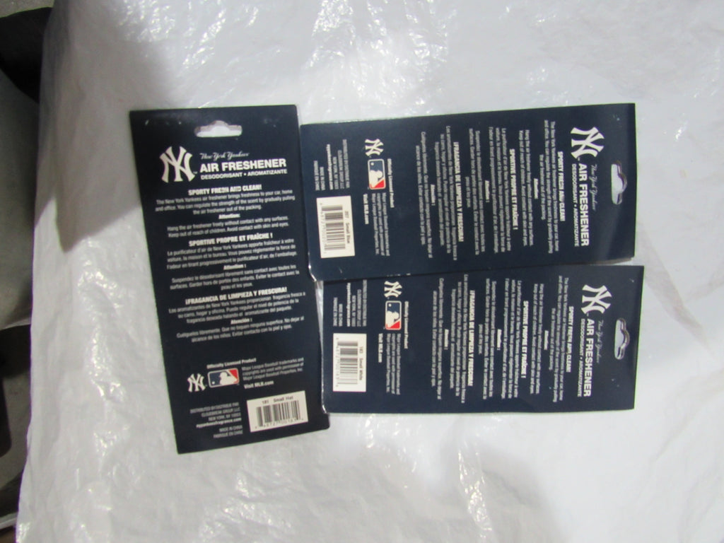 New York Yankees 3 Different Shaped Paper Air Freshener SPORTY FRESH Licensed