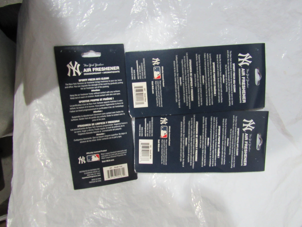 New York Yankees 3 Different Shaped Paper Air Freshener SPORTY FRESH Licensed
