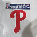 MLB Philadelphia Phillies Red Logo on 8"x8" Perfect Cut Decal Single WinCraft