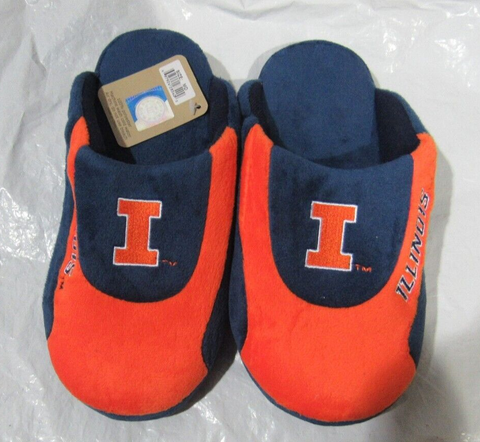 NCAA Illinois Fighting Illini Orange n Blue Slide Slippers Size M by Comfy Feet