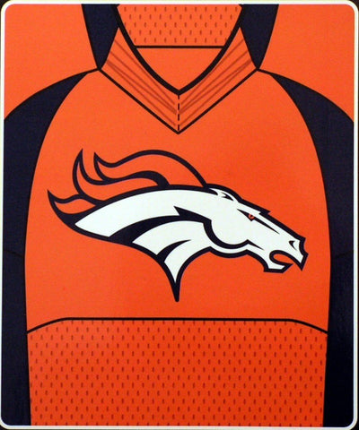 NFL Denver Broncos Royal Plush Raschel 50"x60" Throw Blanket Style Jersey