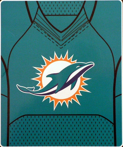 NFL Miami Dolphins Royal Plush Raschel 50"x60" Throw Blanket Style Jersey