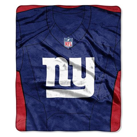 NFL New York Giants Royal Plush Raschel 50"x60" Throw Blanket Style Jersey