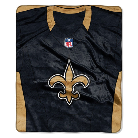 NFL New England Patriots Royal Plush Raschel 50"x60" Throw Blanket Style Jersey