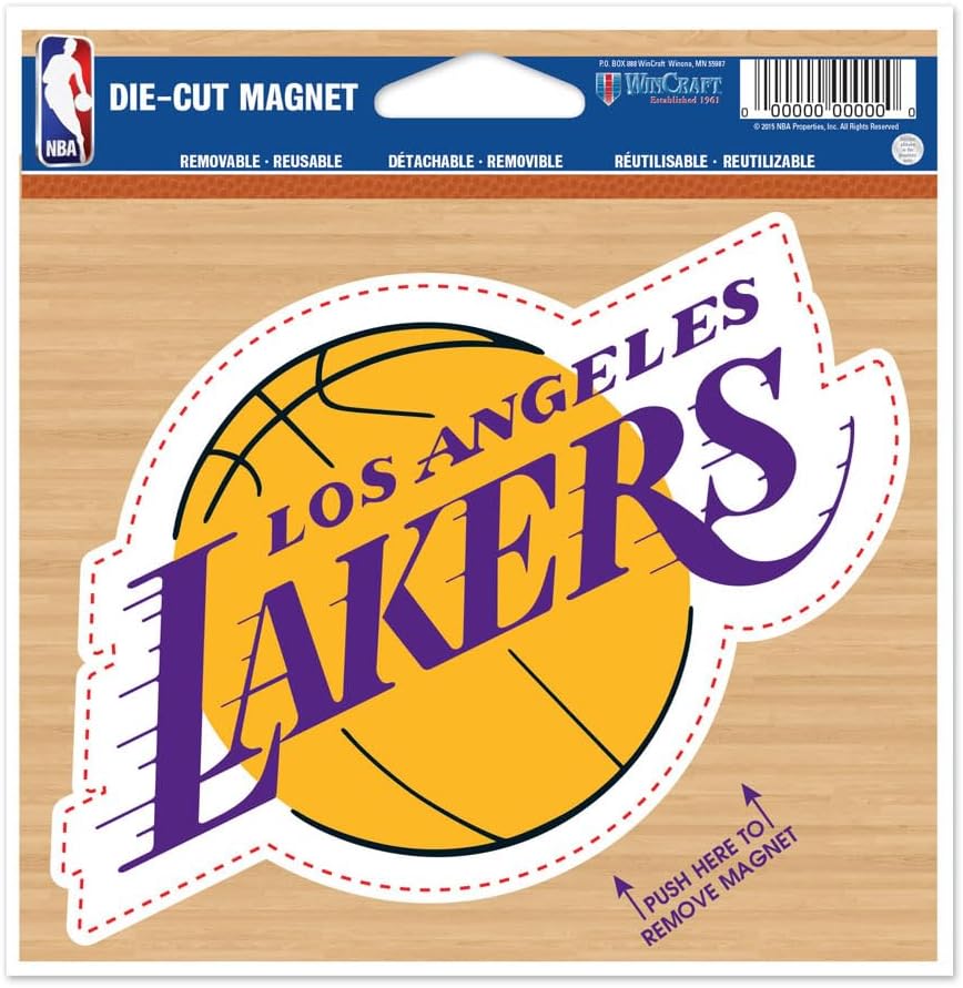 NBA Los Angeles Lakers Logo on 4 inch Auto Magnet by WinCraft