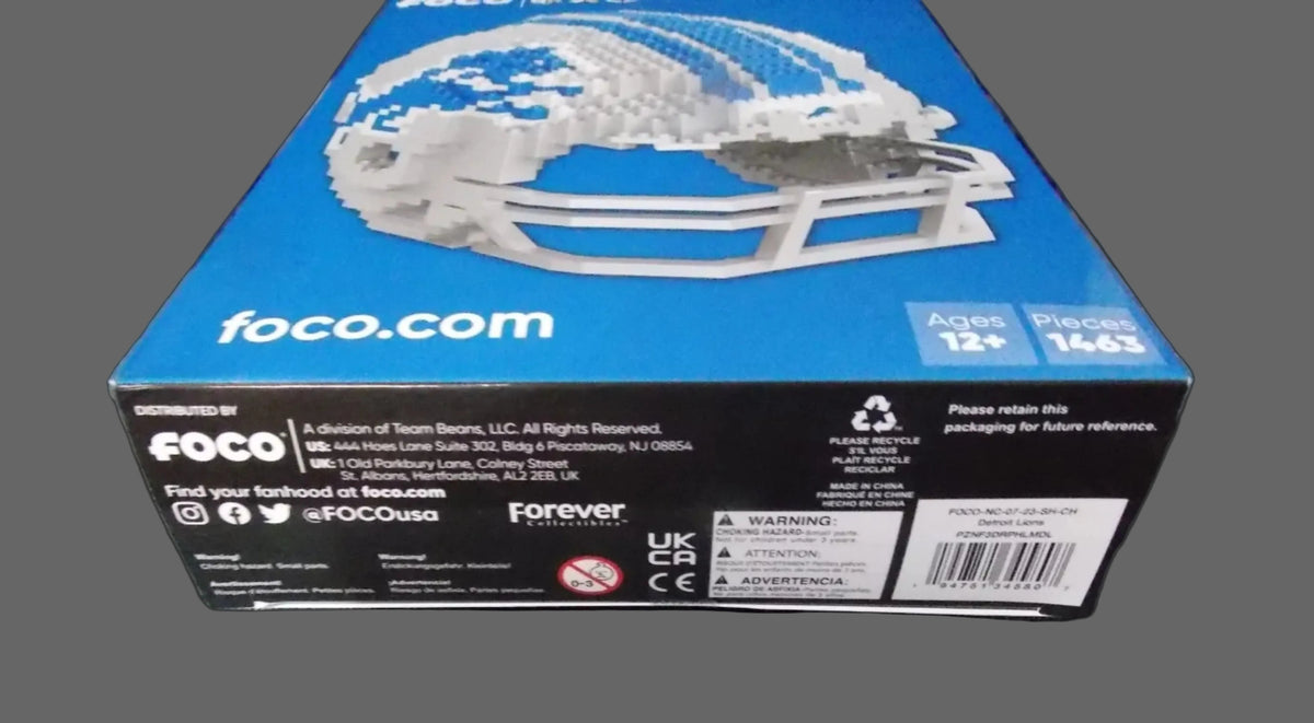 NFL Detroit Lions Helmet Shaped BRXLZ 3-D Puzzle 1463 Pieces