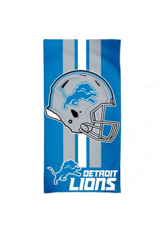 NFL Detroit Lions 3 Vertical Stripes Helmet Center Beach Towel 30"x60"