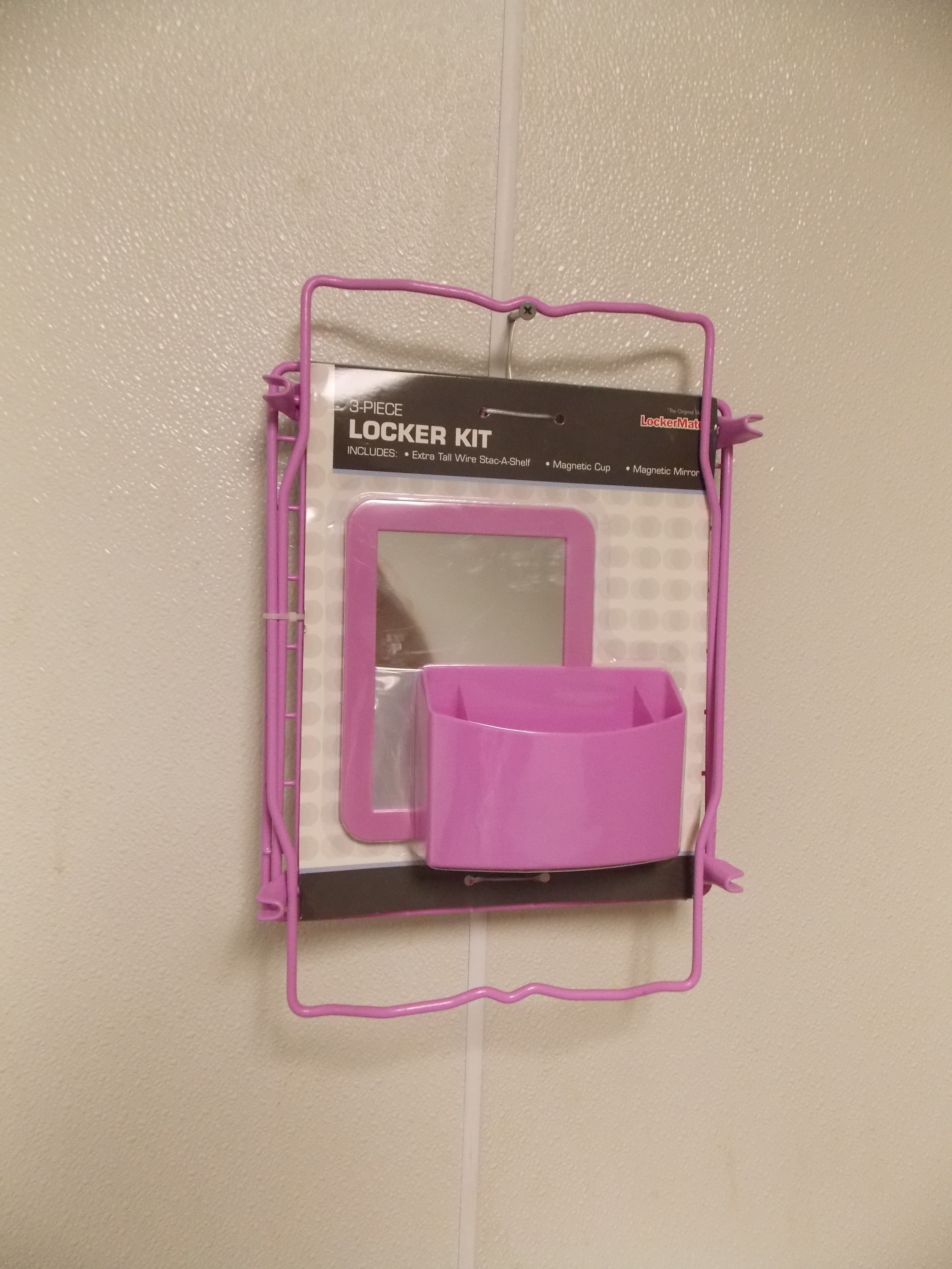LockerMate 3pc set Stac-A-Shelf Magnetic Cup and Mirror Lavender