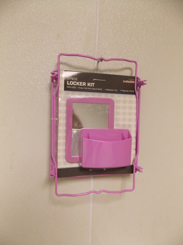 LockerMate 3pc set Stac-A-Shelf Magnetic Cup and Mirror Lavender