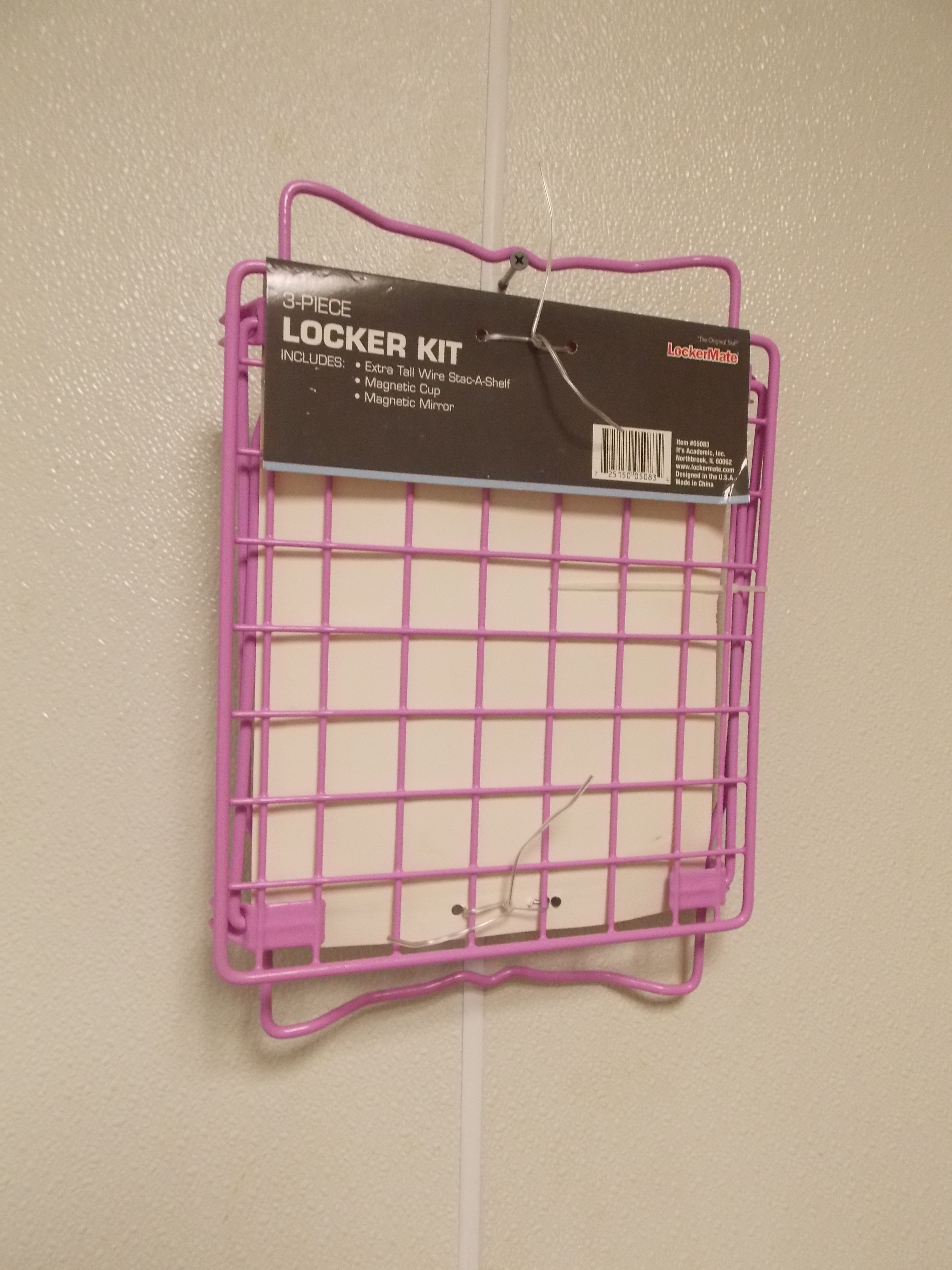 LockerMate 3pc set Stac-A-Shelf Magnetic Cup and Mirror Lavender