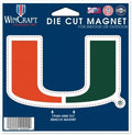 NCAA Miami Hurricanes Logo on 4 inch Auto Magnet by WinCraft