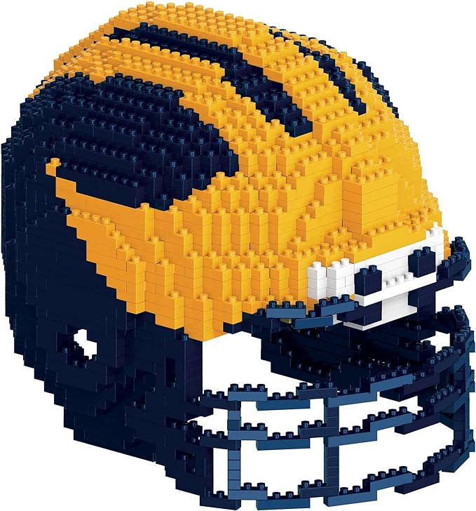 FOCO BRXLZ NCAA Michigan Wolverines Football Helmet 3-D Construction Toy 1208pcs