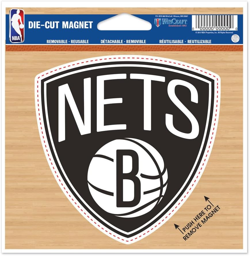 NBA Brooklyn Nets Logo on 4 inch Auto Magnet by WinCraft
