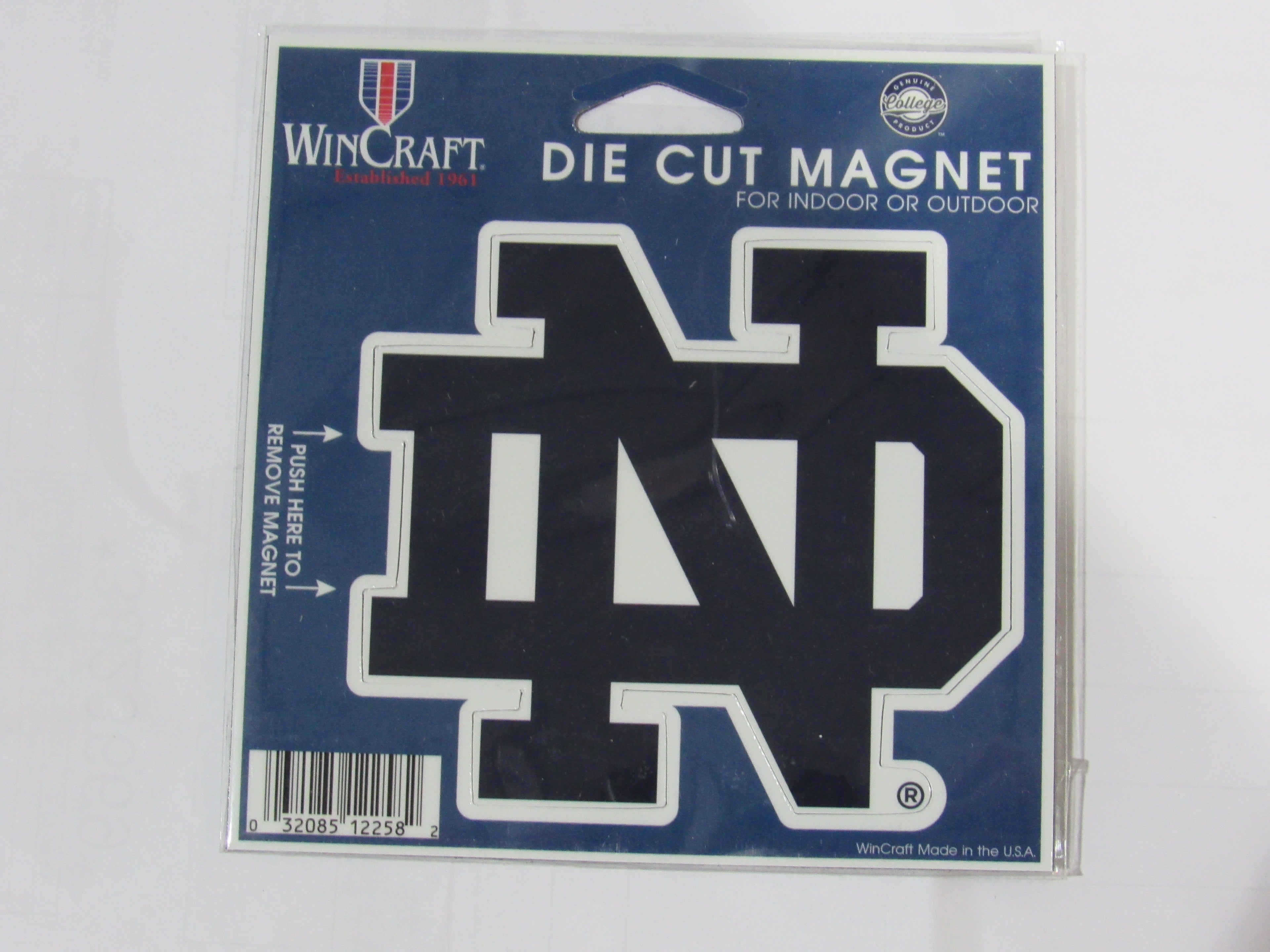 NCAA Notre Dame Blue ND Logo on 4 inch Auto Magnet by WinCraft
