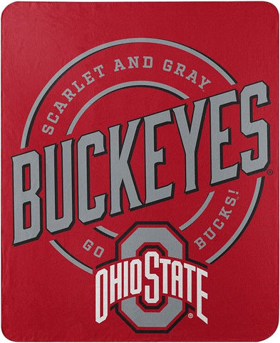 NCAA Ohio State Buckeyes Rolled Fleece Blanket 50" by 60" Style Called Campaign