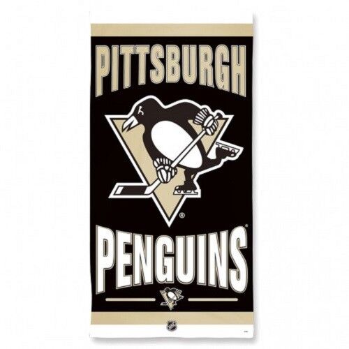 NHL Pittsburgh Penguins Vertical Logo Beach Towel 30"x 60" WinCraft