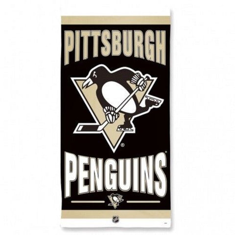 NHL Pittsburgh Penguins Vertical Logo Beach Towel 30"x 60" WinCraft