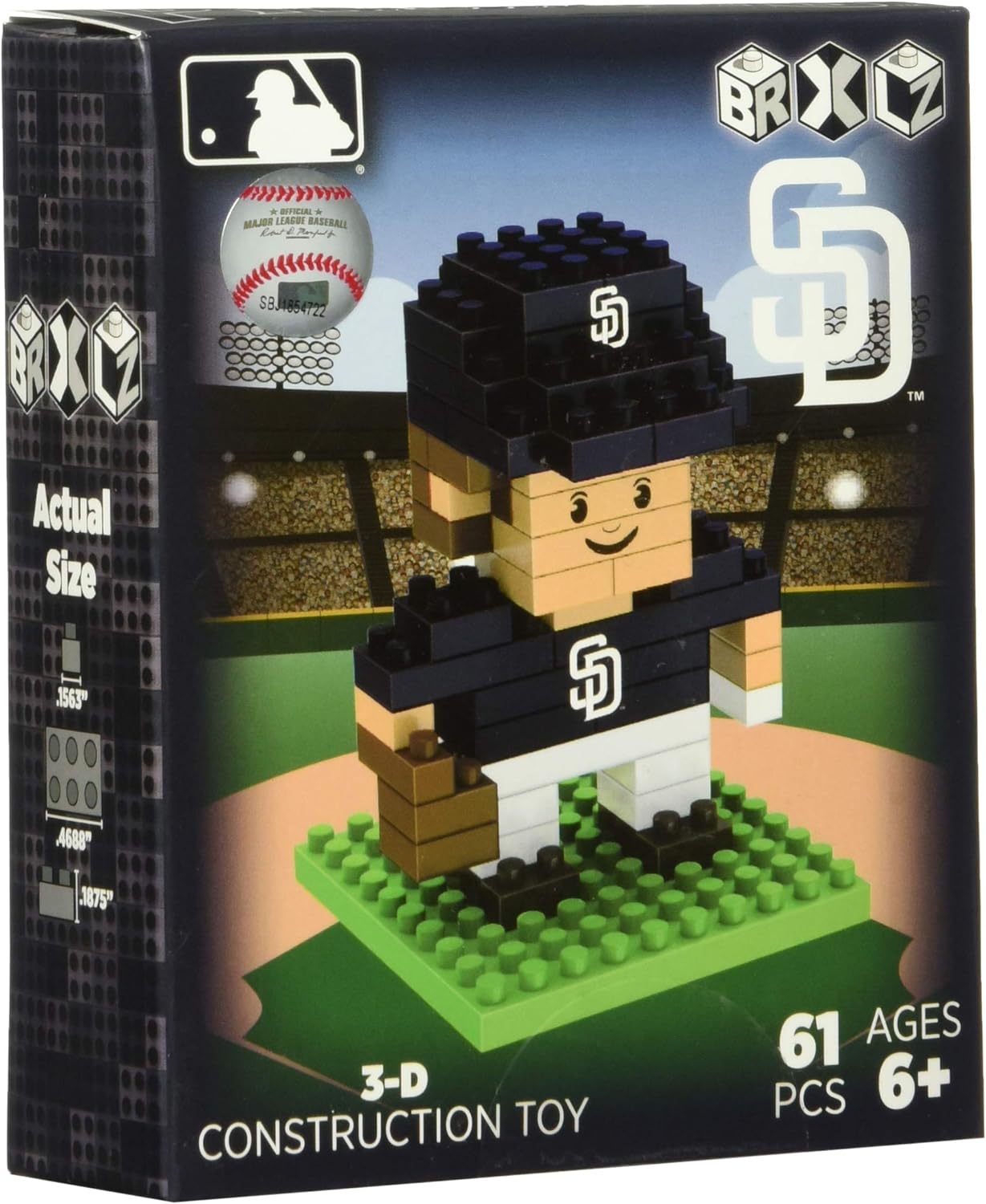 MLB San Diego Padres Team Player Shaped BRXLZ 3-D Puzzle