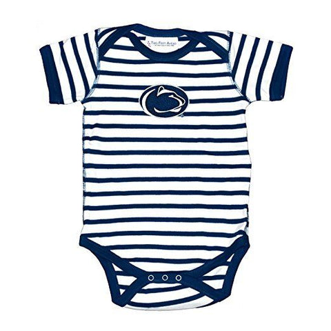 NCAA Penn State Nittany Lions 12M Infant Striped Creeper Onesie Bodysuit