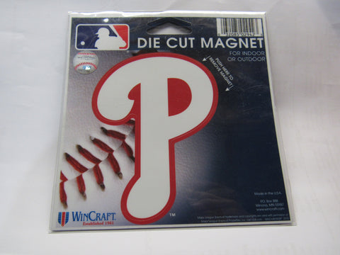MLB Philadelphia Phillies White P Logo 4 inch Auto Magnet by WinCraft