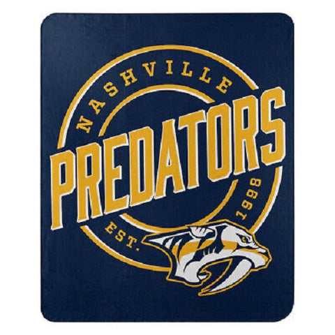 NHL Nashville Predators Rolled Fleece Blanket 50" by 60" Style Called Campaign
