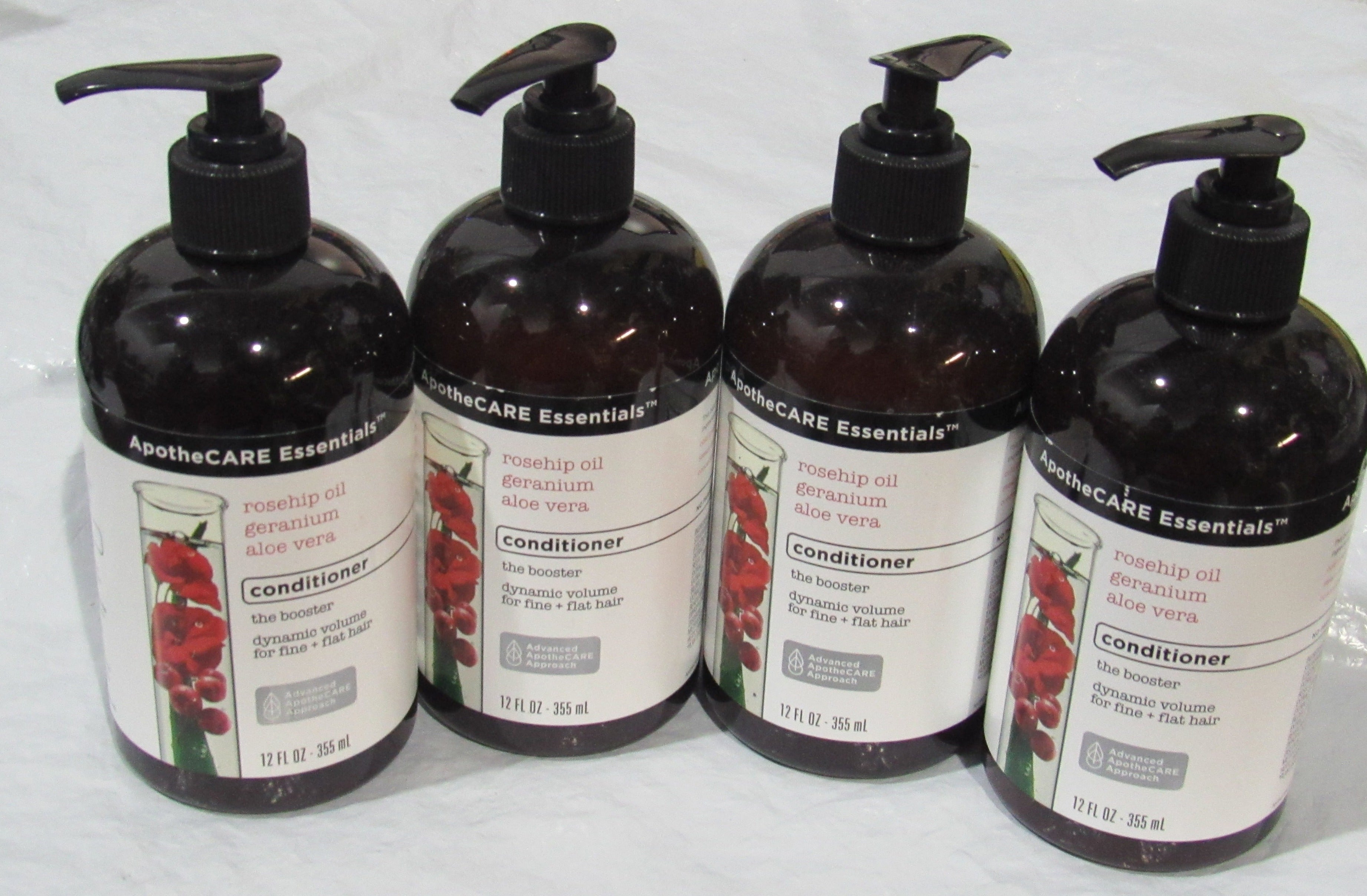 Set of 4 ApotheCARE Essentials The Booster Rosehip Oil Volumizing Conditioner 12 Fl Oz